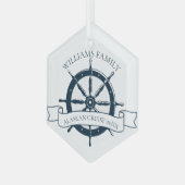 Aangepaste serie cruiseschip keepomwille Nautical Glas Ornament (Voorkant links)