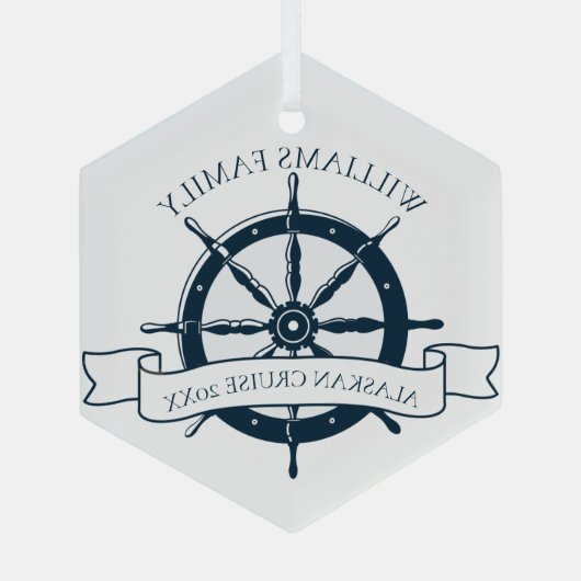 Aangepaste serie cruiseschip keepomwille Nautical Glas Ornament (Achterkant)