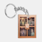 Aangepaste serie Foto Collage Roos Gold Monogram Sleutelhanger (Voorkant Links)