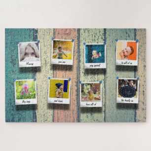 Aangepaste serie Foto Collage  Rustic Wood Legpuzzel