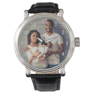 Aangepaste serie foto witte cijfers horloge