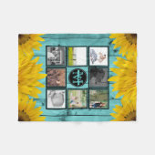 Aangepaste serie fotocollage Rustic Blauwgroen gee Fleece Deken (Voorkant (Horizontaal))
