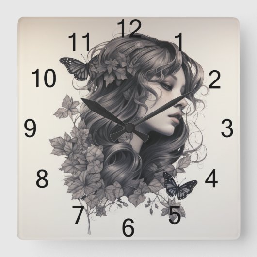 Aangepaste serie foto's Aangepaste wandklok Vierkante Klok (Voorkant)