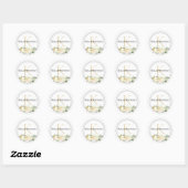 Aangepaste serie monogram naam White Black Cream Ronde Sticker (Vel)