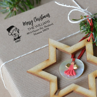 Aangepaste serie, prettige kerstdagen rubberstempel