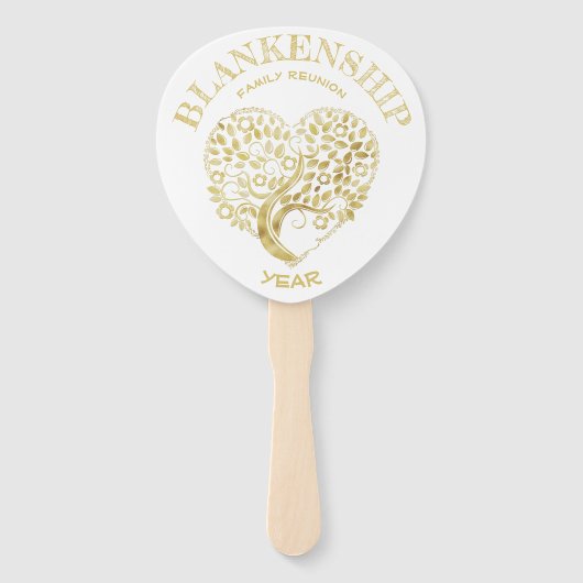 Aangepaste serie reünie Gold Heart-structuur, dubb Handwaaier (Voorkant)