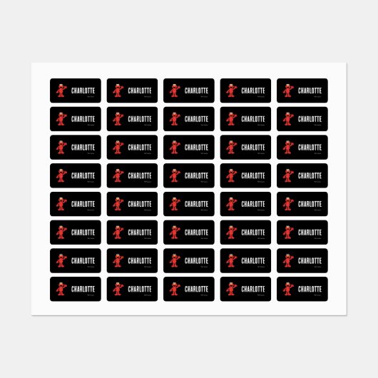 Aangepaste Sesamstraat Elmo Schetskleding Labels (Vel)