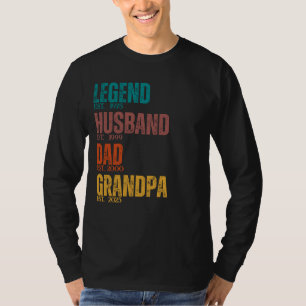 Aangepaste set. Jaar Legende Echtgenoot Vader Opa  T-shirt