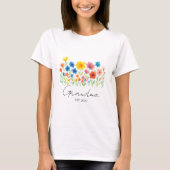 Aangepaste set. Jaar - Oma Wildflower T-shirt (Voorkant)