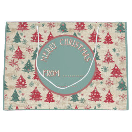 Aangepaste Shabby Chic Vintage kerstboom Groot Cadeauzakje