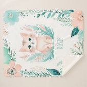 Aangepaste Sherpa Babydeken - Boho Kitten Design Sherpa Deken (Voorkant (horizontaal))