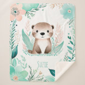Aangepaste Sherpa Babydeken - Boho Otter Design Sherpa Deken (Voorkant)