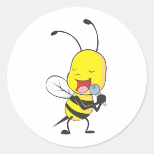 Aangepaste Shirten: Bee Shirten zingen Ronde Sticker