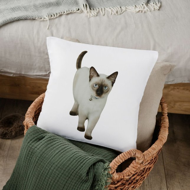 Aangepaste Siamese Cat Chic Gift Decor Sjabloon Kussen (Creator heeft geüpload)
