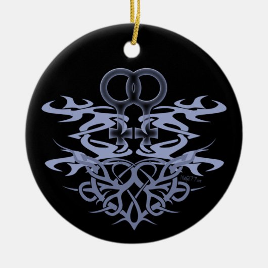 Aangepaste sieraden voor het Lesbische stammenhuis Keramisch Ornament (Voorkant)