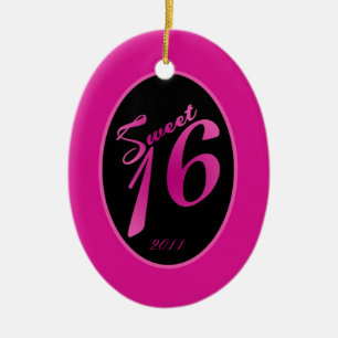 Aangepaste sierbloem 16 Hot Pink Bla Keramisch Ornament