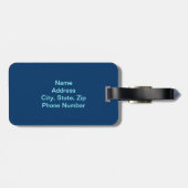 Aangepaste sierlijke blauw bloemig Bagagelabel (Achterkant horizontaal)