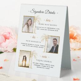 Aangepaste Signature Dranken Gouden Palm Trouwfoto