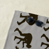 Aangepaste Silhouette Wresters Beach Towel Strandlaken (In situ)