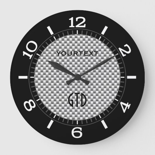Aangepaste Silver Carbon Style Dial op een Grote Klok (Voorkant)