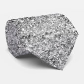 Aangepaste Silver Glitter gradient Sparkles Stropd Stropdas (Opgerold)