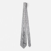 Aangepaste Silver Glitter Sparkles Stropdas (Voorkant)