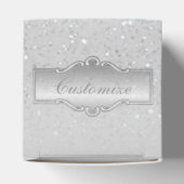 Aangepaste Silver Sparkle Heart Box Bedankdoosjes (Bovenkant)