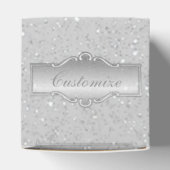 Aangepaste Silver Sparkle Heart Box Bedankdoosjes (Bovenkant)