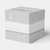 Aangepaste Silver Sparkle Heart Box Bedankdoosjes (Achterkant)