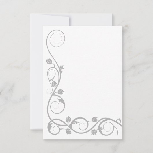 Aangepaste Silver Swirls Reception Kaarten (Achterkant)