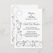 Aangepaste Silver Swirls Reception Kaarten (Voorkant / Achterkant)