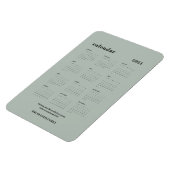 Aangepaste SImple Chic 2024 stoffige groene kalend Magneet (Linkerzijde)