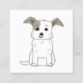 Aangepaste Simple Cute Dog Waling Sitting Service Vierkante Visitekaartje (Voorkant)