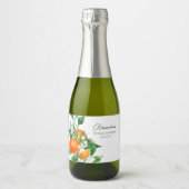 Aangepaste Sinaasappel fruit Botanische Vrijgezell Sparkling Wijnetiket (Voorkant)