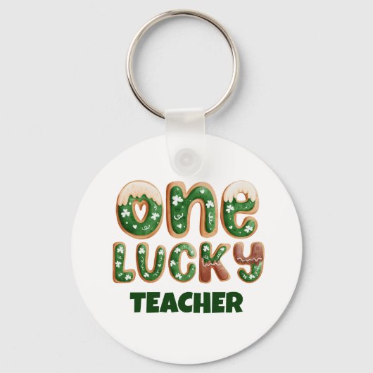 Aangepaste  sint-patricks dag één Lucky leraar Sleutelhanger (Voorkant)