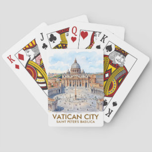 Aangepaste Sint-Pietersbasiliek Vaticaanstad Aquar Pokerkaarten