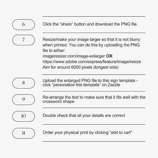 Aangepaste sip en oplossen bruiloft kruiswoordraad