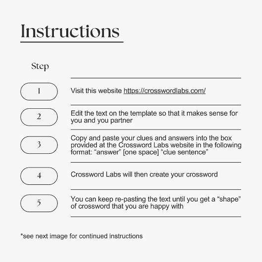 Aangepaste sip en oplossen bruiloft kruiswoordraad