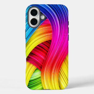 Aangepaste Sjabloon Abstract Wavy Patroon iPhone 16 Plus Hoesje