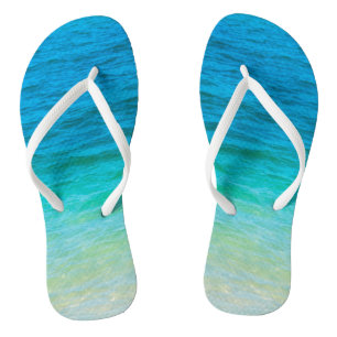 Aangepaste Sjabloon Beach Zee Waves Aan Zee Adult Teenslippers