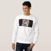 Aangepaste Sjabloon die Tiger Modern Mannen Basic  Trui (Voorkant volledig)