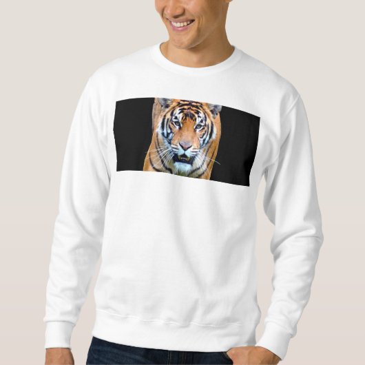 Aangepaste Sjabloon die Tiger Modern Mannen Basic  Trui (Voorkant)