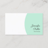 Aangepaste Sjabloon elegant mint groen wit modern Visitekaartje (Voorkant)