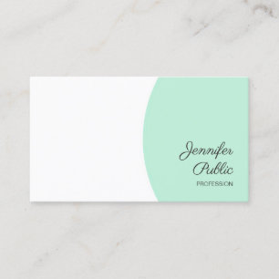 Aangepaste sjabloon Elegante Mintgroene Witte Mode Visitekaartje