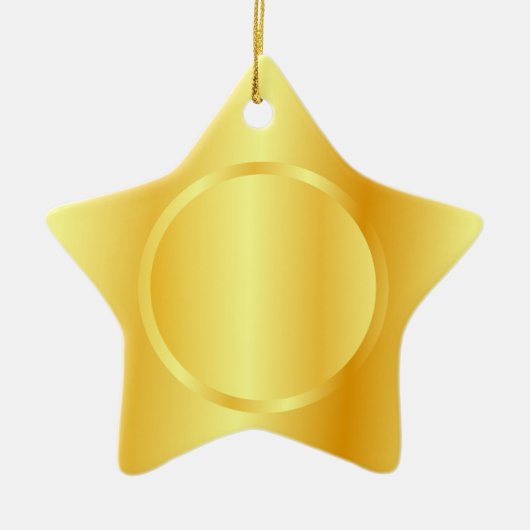 Aangepaste Sjabloon Faux Gold Metallic look Keramisch Ornament (Voorkant)