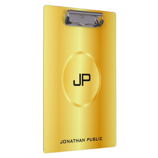 Aangepaste Sjabloon Faux Gold Modern Elegant Monog Klembord (Rechts)