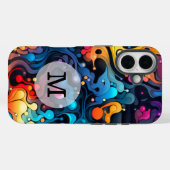 Aangepaste Sjabloon Kleurrijke golvende Patroon Case-Mate iPhone Case (Achterkant (horizontaal))