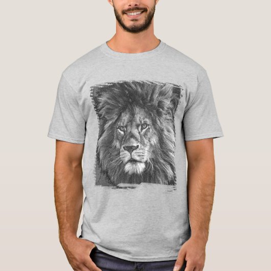 Aangepaste Sjabloon Lion Face Pop Art Mannen Moder T-shirt (Voorkant)