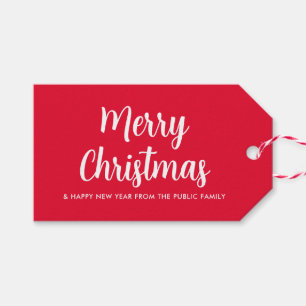 Aangepaste Sjabloon Merry Christmas Green Rood Wit Cadeaulabel