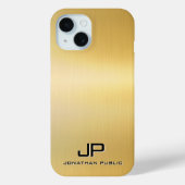 Aangepaste Sjabloon Metallic Look Gold Monogram Case-Mate iPhone Case (Achterkant)